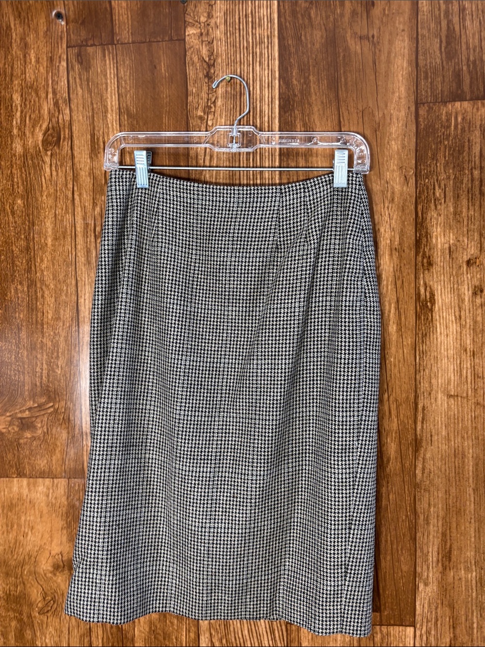 Linda Allard Ellen Tracy Houndstooth Pencil Skirt - Black & White